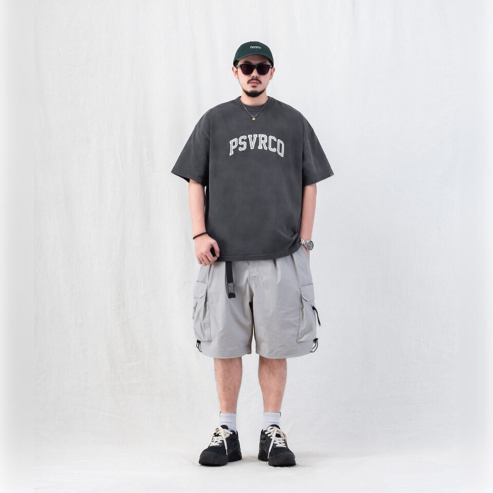 裂紋圖樣水洗TEE CRACKED-EFFECT WASHED T-SHIRT