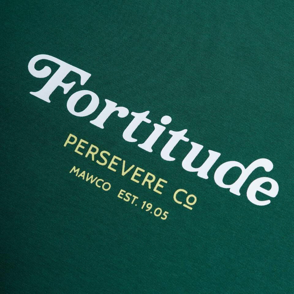 復古棕熊圖像T CHAIN-STITCH EMBROIDERED LETTERING T-SHIRT
