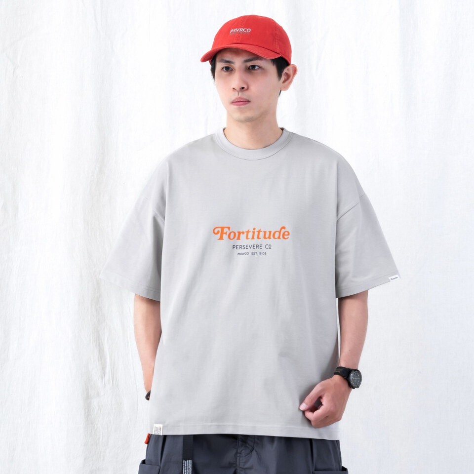 復古棕熊圖像T CHAIN-STITCH EMBROIDERED LETTERING T-SHIRT