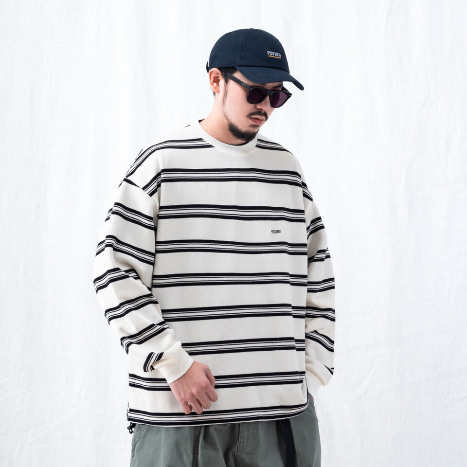 PSV0132-262 條紋長TEE EMBROIDERED LOGO STRIPED LONG-SLEEVE T-SHIRT