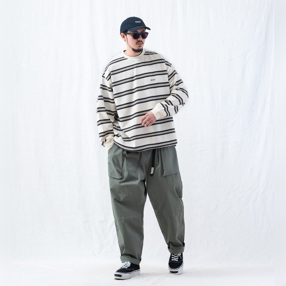 PSV0132-262 條紋長TEE EMBROIDERED LOGO STRIPED LONG-SLEEVE T-SHIRT