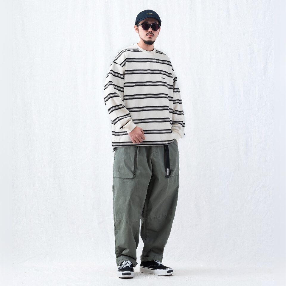 PSV0132-262 條紋長TEE EMBROIDERED LOGO STRIPED LONG-SLEEVE T-SHIRT