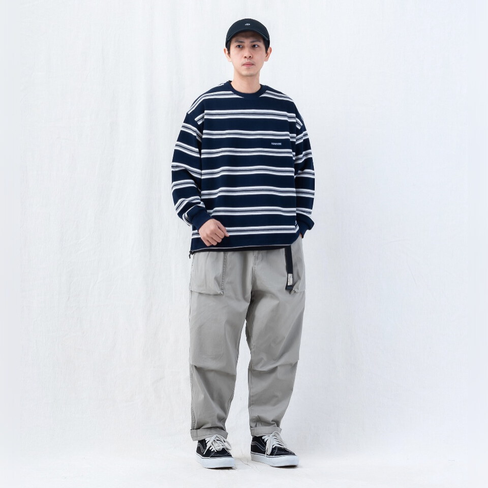 PSV0132-262 條紋長TEE EMBROIDERED LOGO STRIPED LONG-SLEEVE T-SHIRT