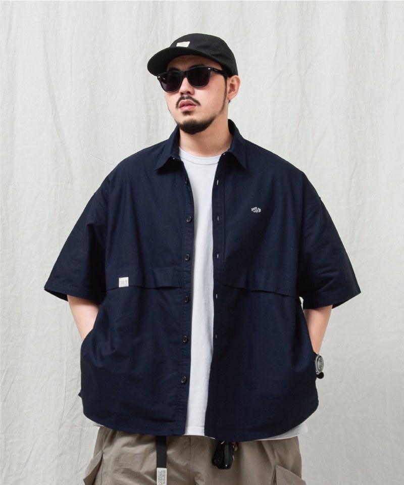 拼接寬版襯衫 SPLICED DESIGN OVERSIZED SHIRT