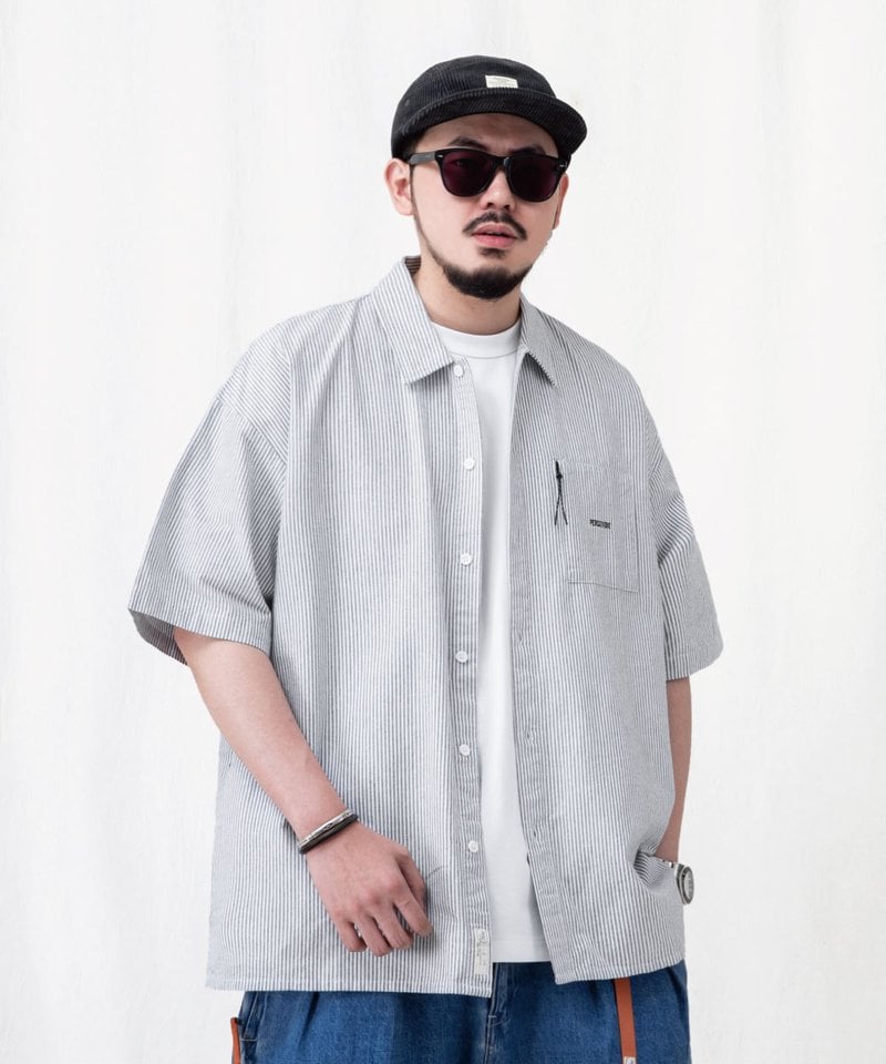 寬版短袖襯衫 BRAND LOGO LOOSE-FIT SHIRT