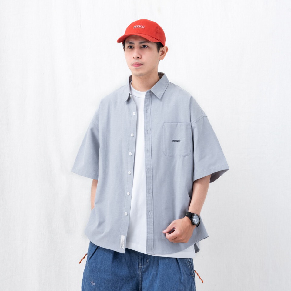 寬版短袖襯杉 LOOSE-FIT POCKET SHIRT