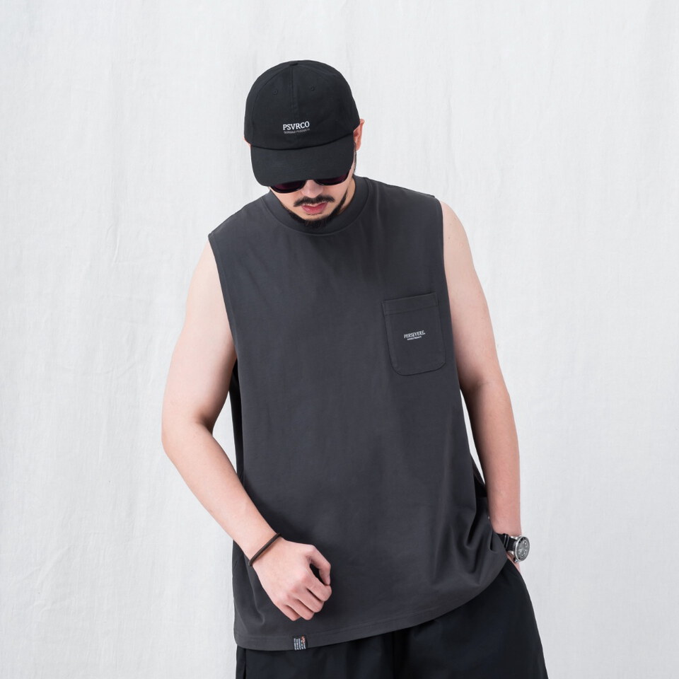 口袋寬肩背心 WIDE-SHOULDER POCKET TANK TOP