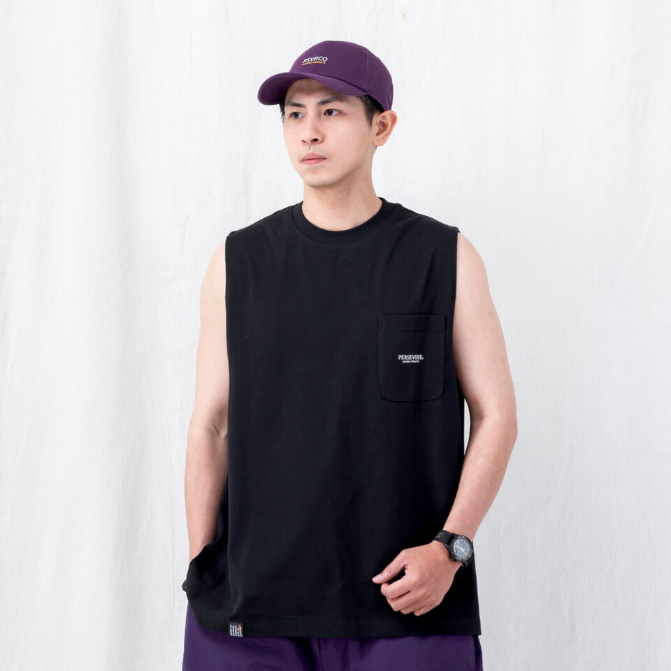 口袋寬肩背心 WIDE-SHOULDER POCKET TANK TOP
