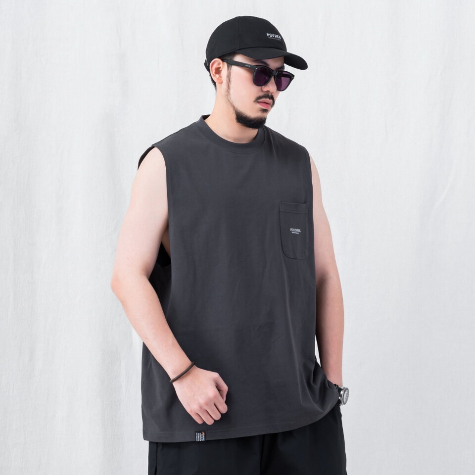 PSV0507-261 口袋寬肩背心 WIDE-SHOULDER POCKET TANK TOP