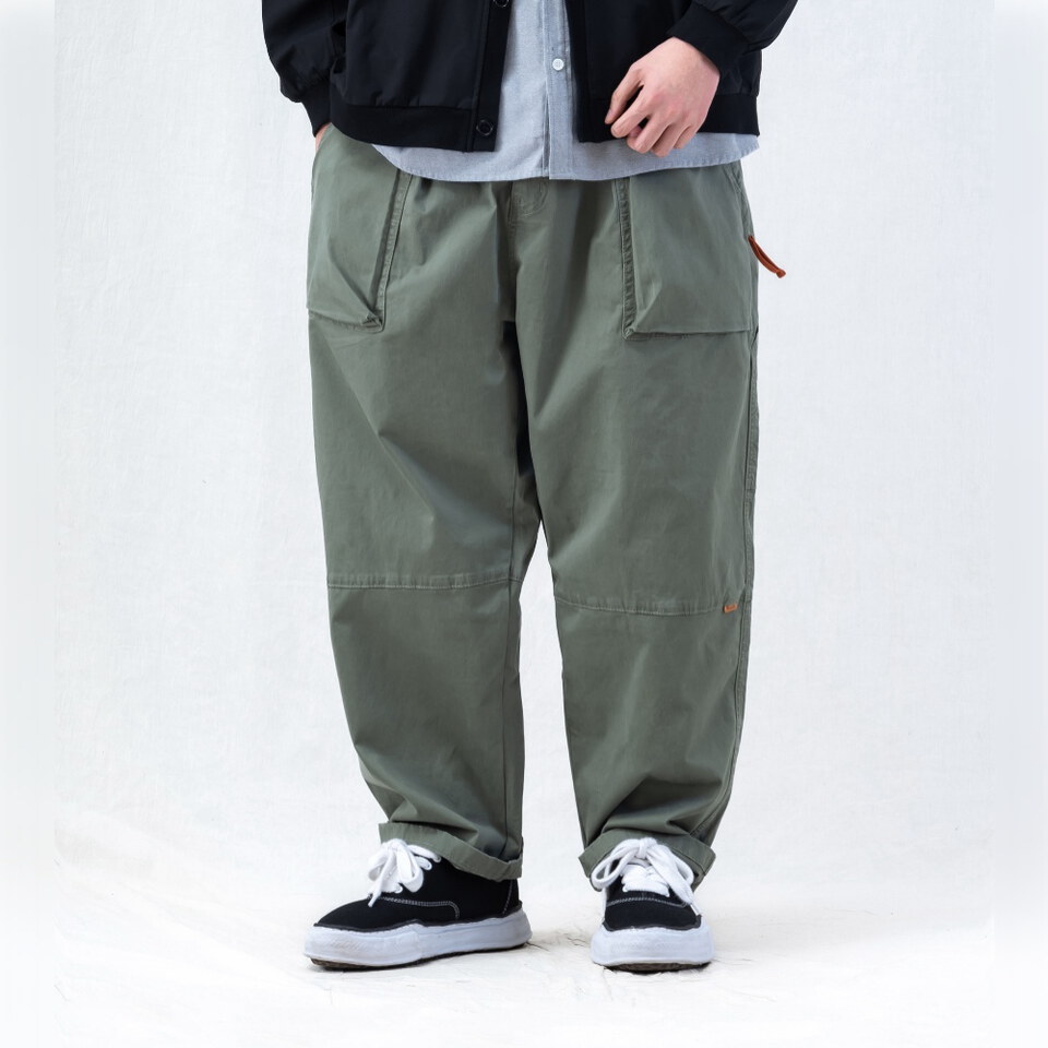 PSV1627-262 海軍長褲 ENZYME-WASHED TAPERED PANTS