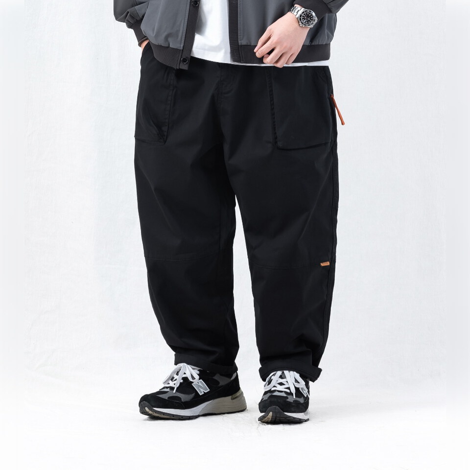 海軍長褲 ENZYME-WASHED TAPERED PANTS