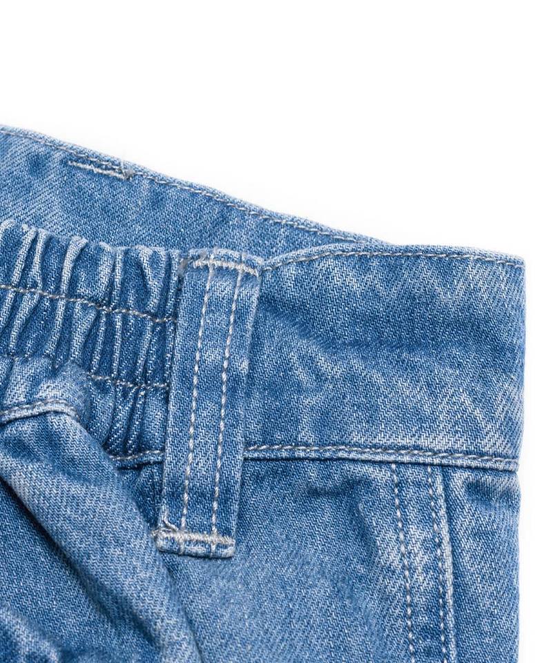 水洗牛仔雙摺軍短褲 washed double-pleated cargo shorts