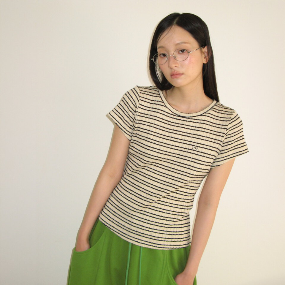 RON0102-262 條紋短袖上衣 STRIPE SLIM FIT SHORT SLEEVE