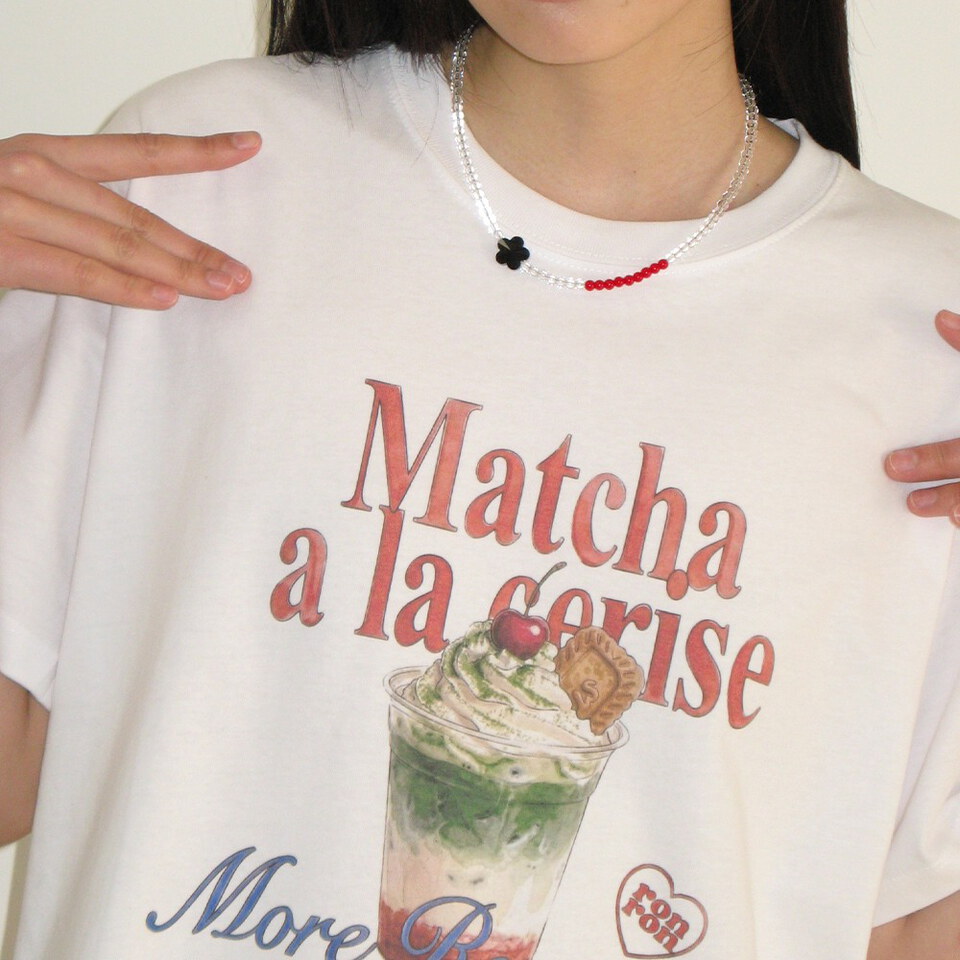 RON0103-262 印花上衣 CREAM MATCHA BASIC FIT T SHIRT