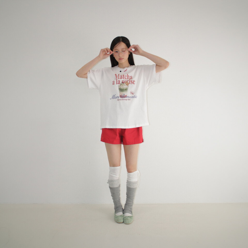 RON0103-262 印花上衣 CREAM MATCHA BASIC FIT T SHIRT