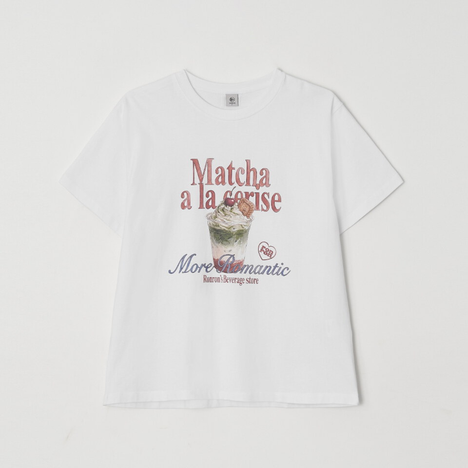 RON0103-262 印花上衣 CREAM MATCHA BASIC FIT T SHIRT