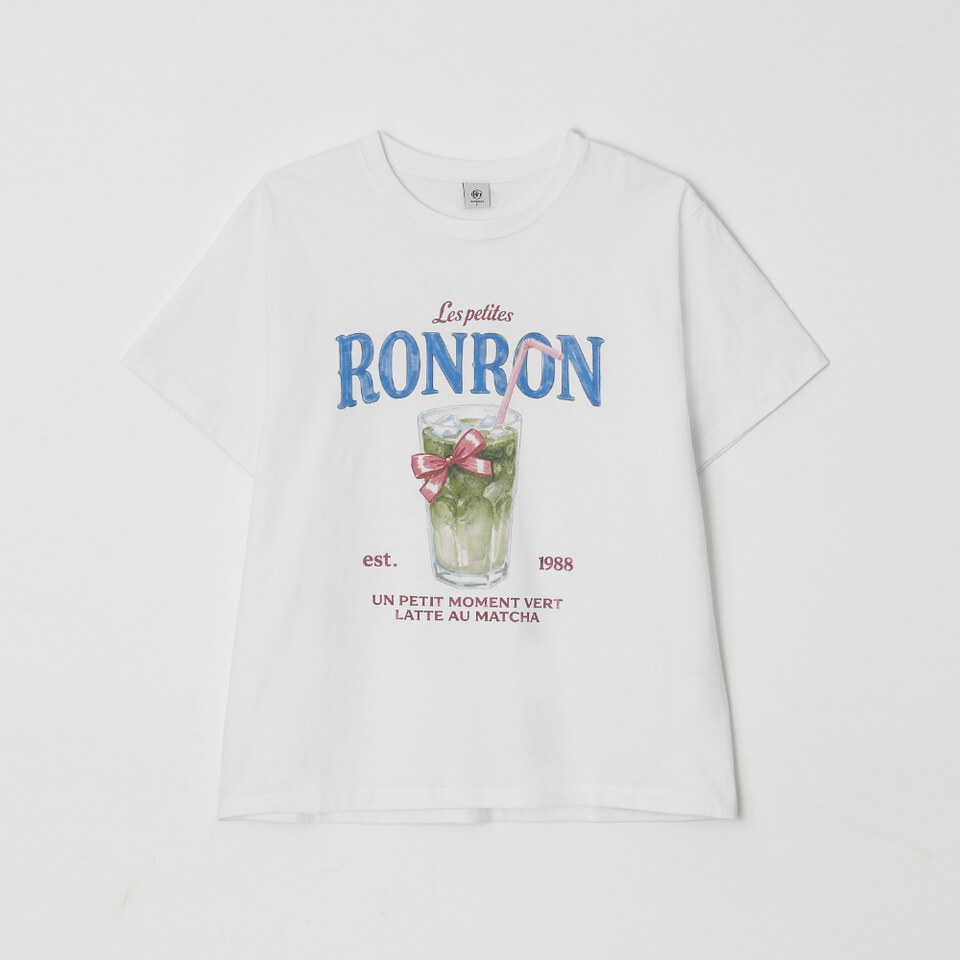 RON0105-262 抹茶圖案上衣 RIBBON MATCHA BASIC FIT T SHIRT