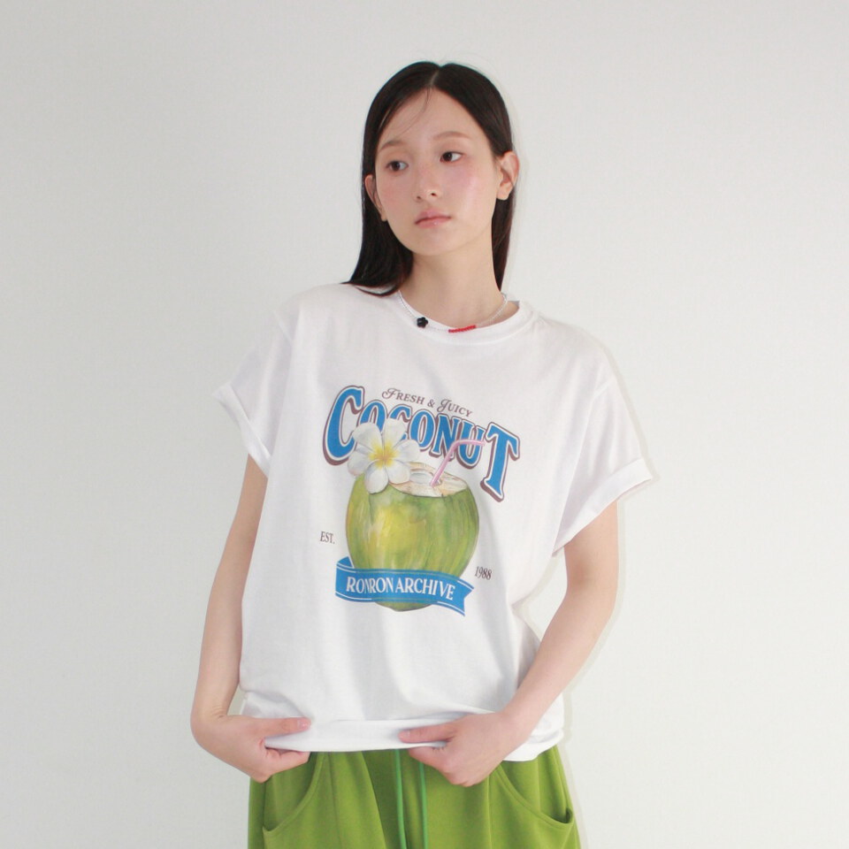 RON0106-262 椰子圖案上衣 VINTAGE COCONUT BASIC FIT T SHIRT