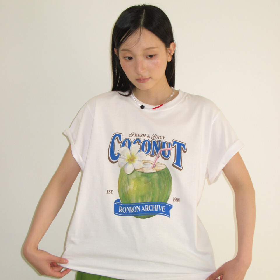 RON0106-262 椰子圖案上衣 VINTAGE COCONUT BASIC FIT T SHIRT