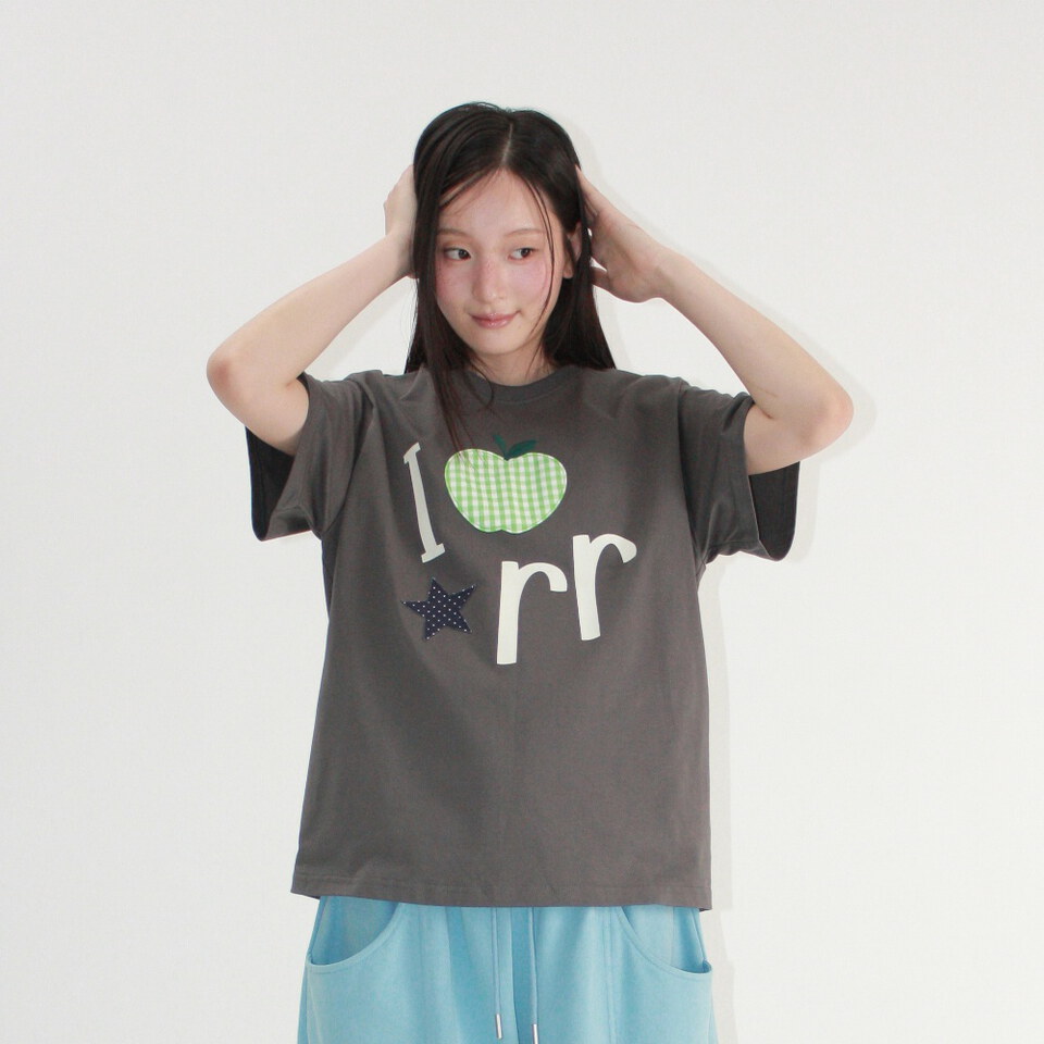 RON0107-262 印花短袖上衣 I RR APPLIQUE BASIC FIT T SHIRT