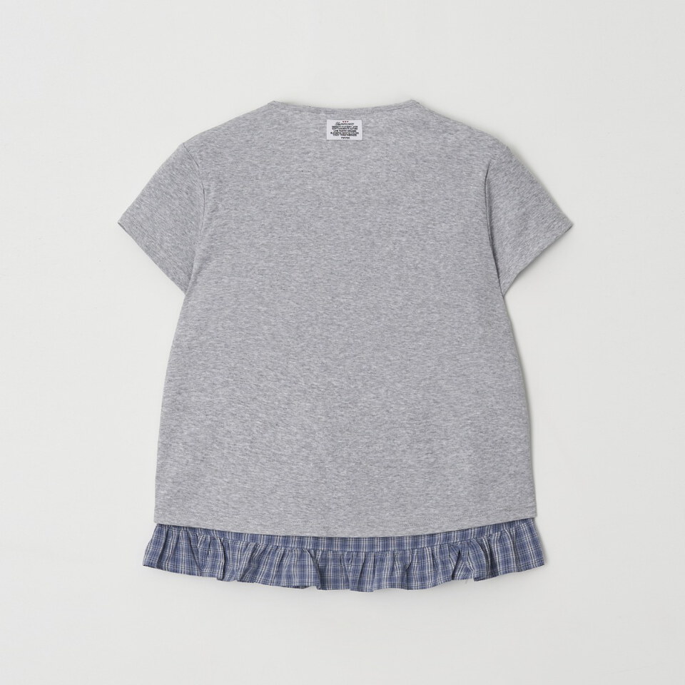 RON0108-262 層次格紋上衣 CARDIGAN LAYERED SOFT CHECK T SHIRT