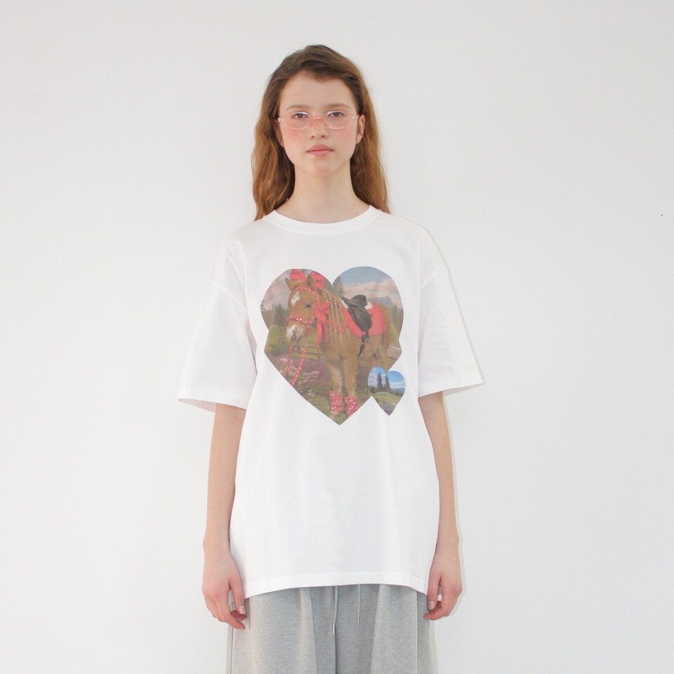 RON0110-262 小馬印花上衣 PONY HEART OVER FIT T SHIRT