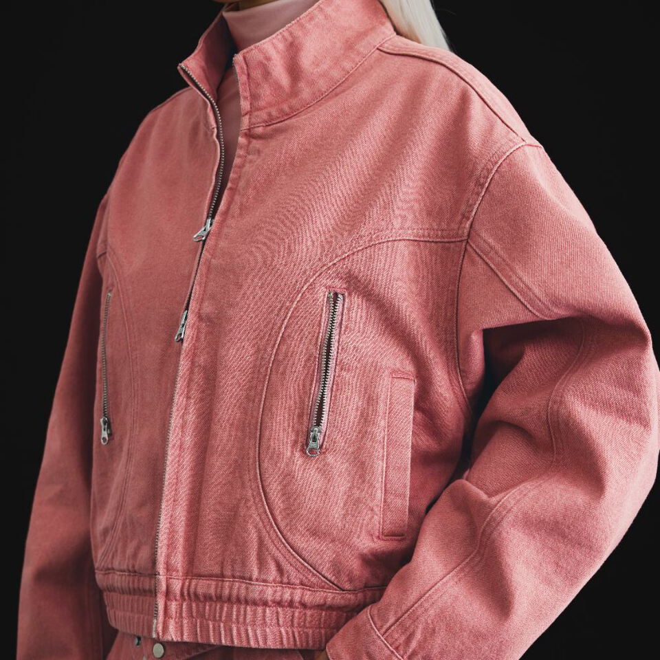 RTE1101-261 Stand Collar Denim Jacket