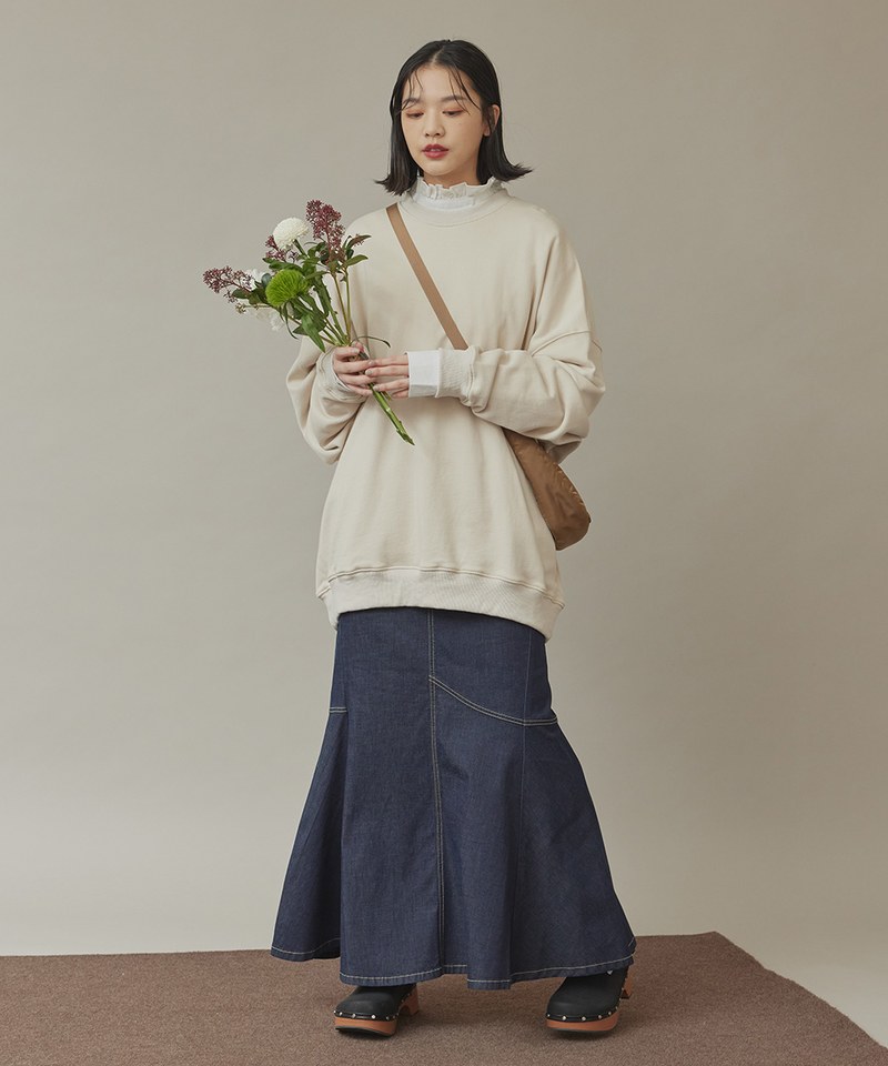 圓領Oversize刺繡大學Tee