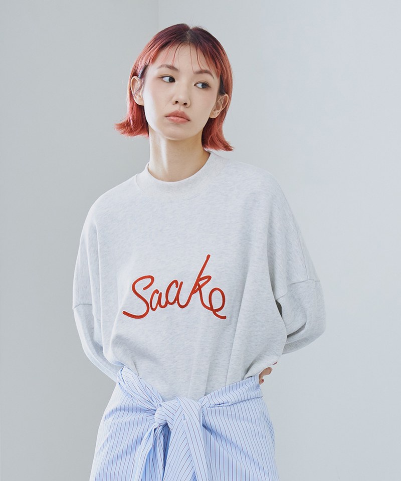 SAA0005-232 SAAKO刺繡鬆身大學Tee