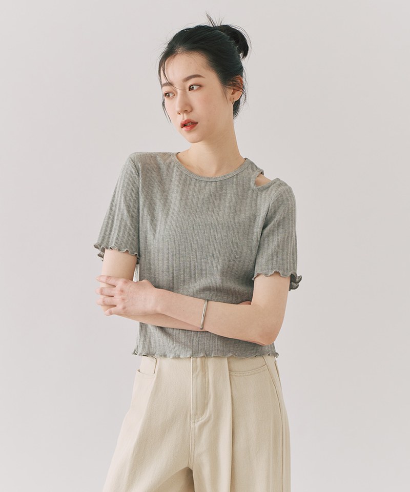 挖肩短TEE