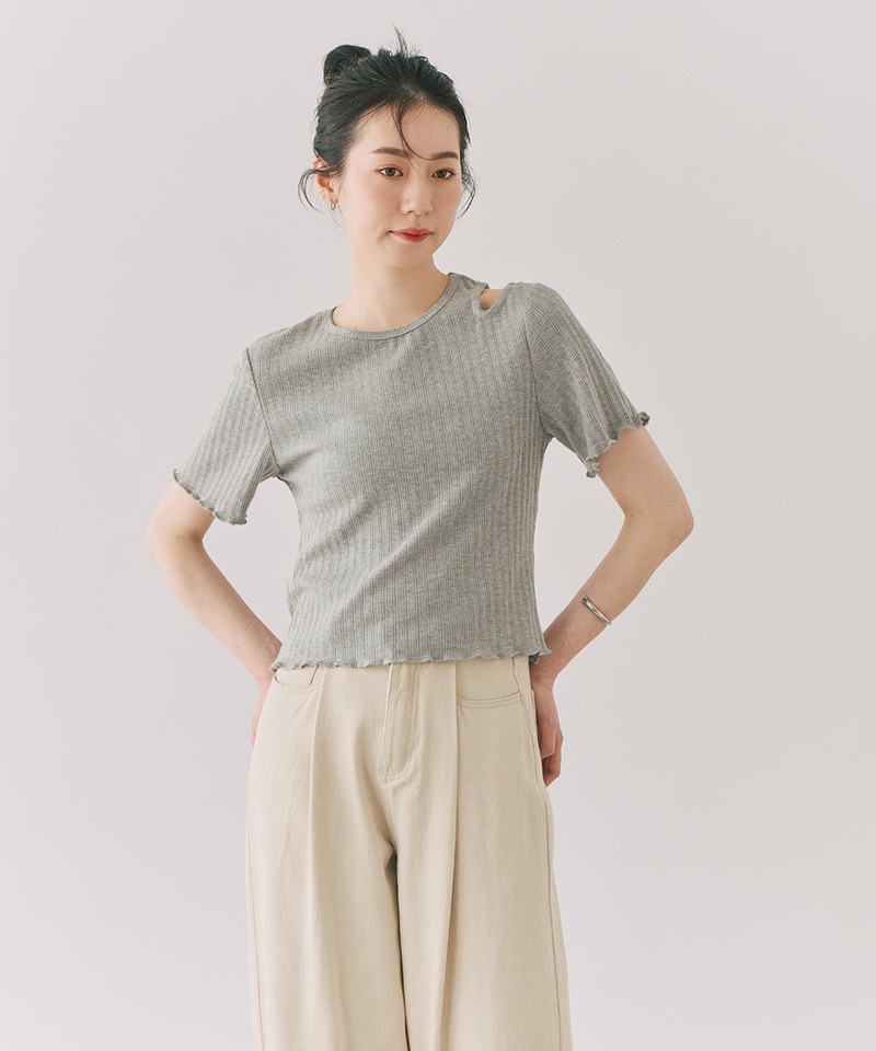 挖肩短TEE