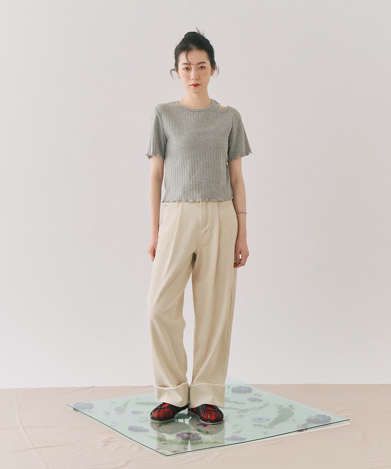 挖肩短TEE