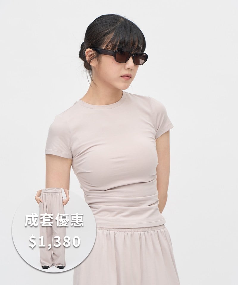 柔滑涼感彈力短袖上衣