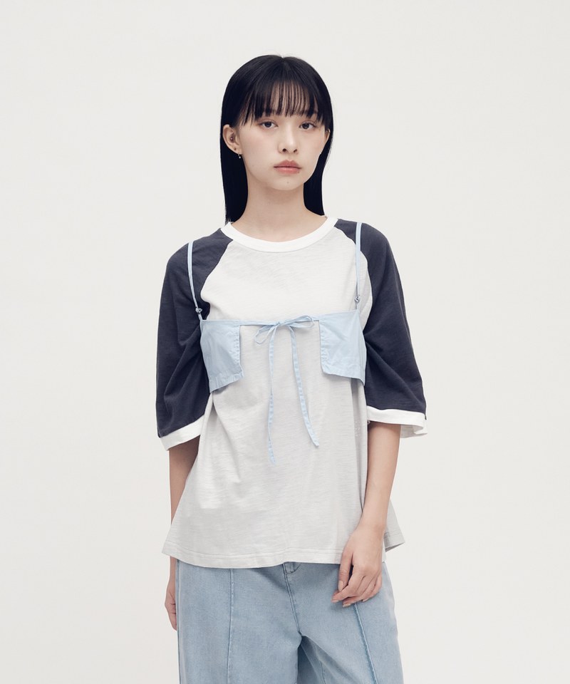SAA0037-252 竹節棉拼色短袖TEE
