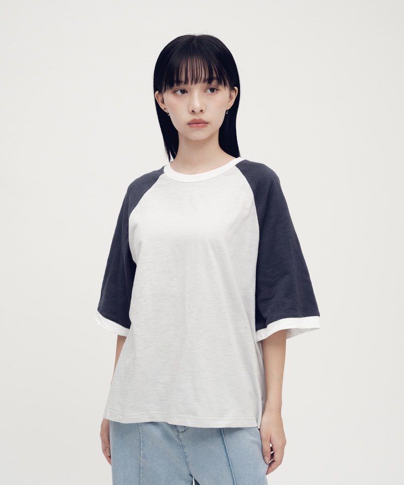 SAA0037-252 竹節棉拼色短袖TEE