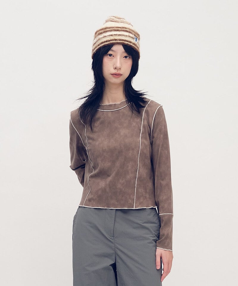 SAA0039-252 雪花絨感木耳邊上衣