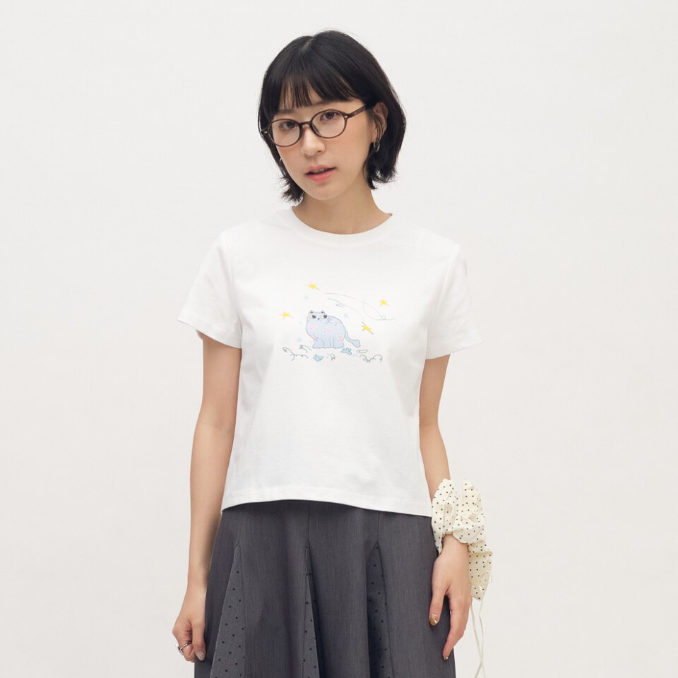 SAA0046-261 流星貓貓合肩TEE