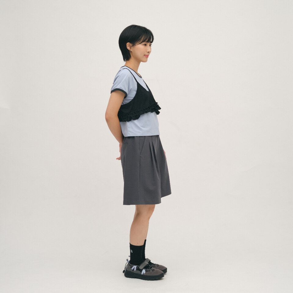 流星刺繡拼接合肩TEE
