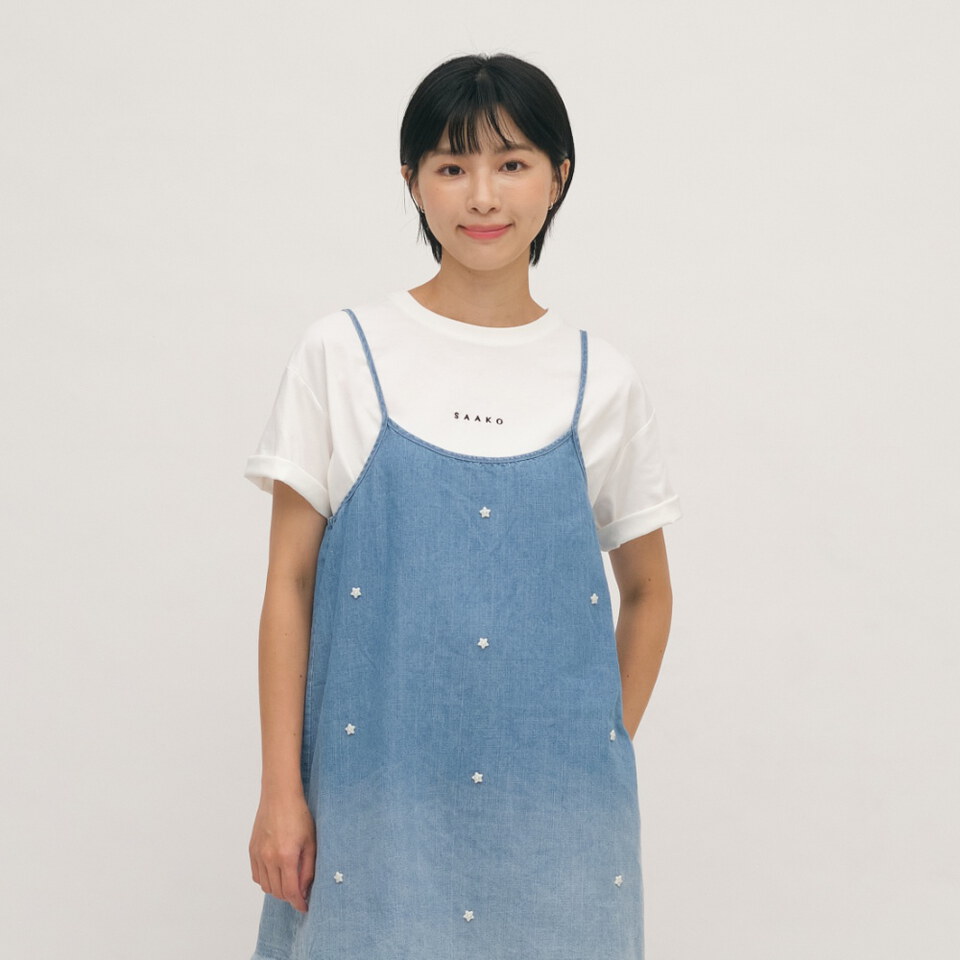 SAA0050-262 五分寬袖寬短TEE