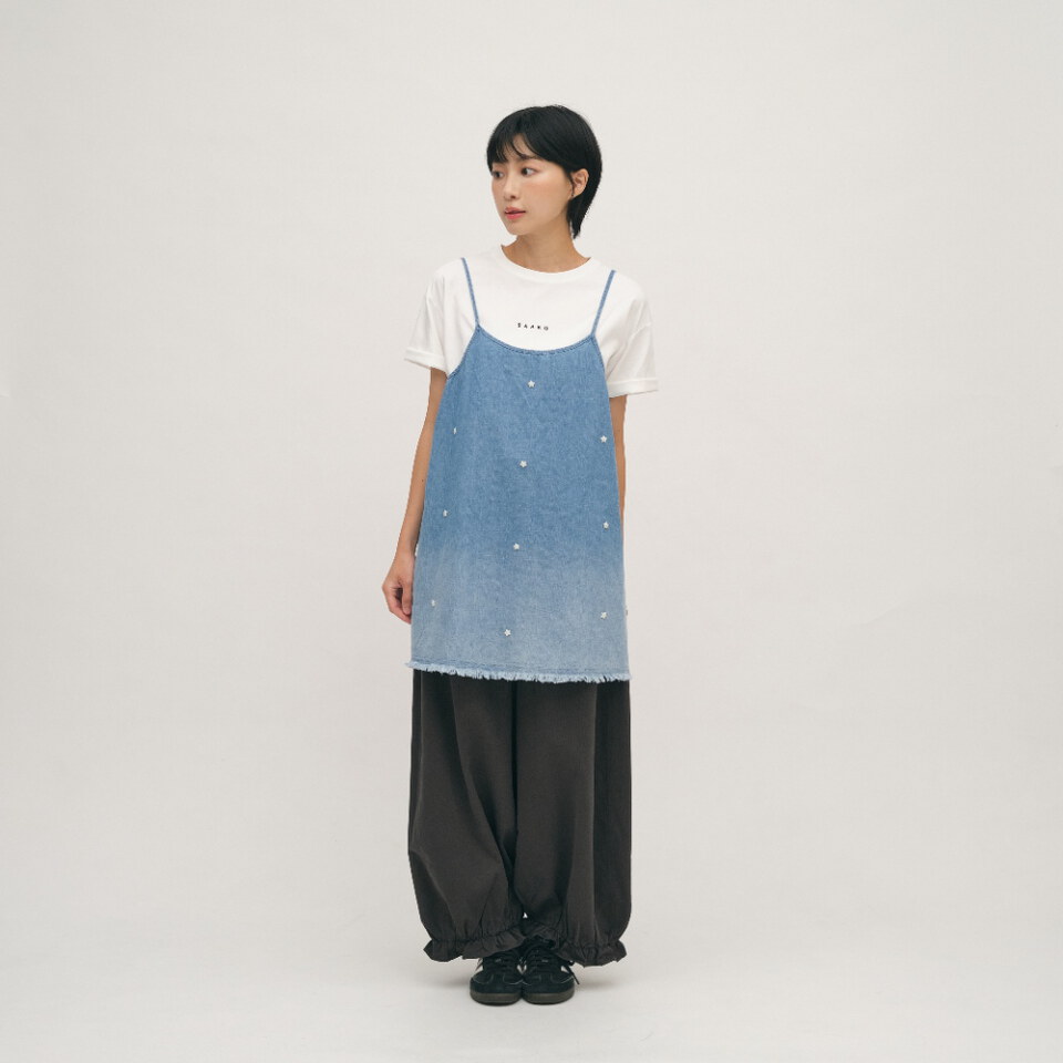 五分寬袖寬短TEE