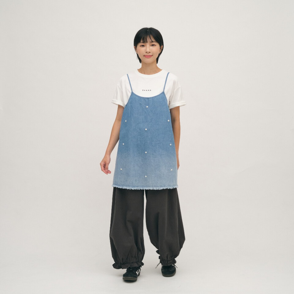五分寬袖寬短TEE