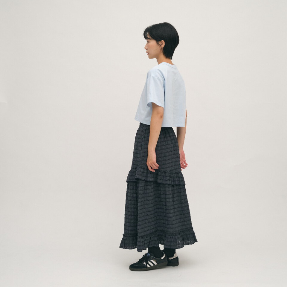 五分寬袖寬短TEE