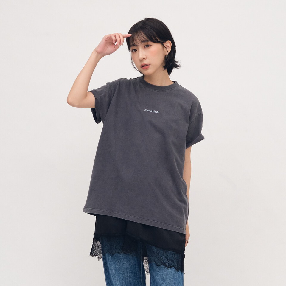 SAA0051-262 SAAKO 刺繡寬鬆水洗tee