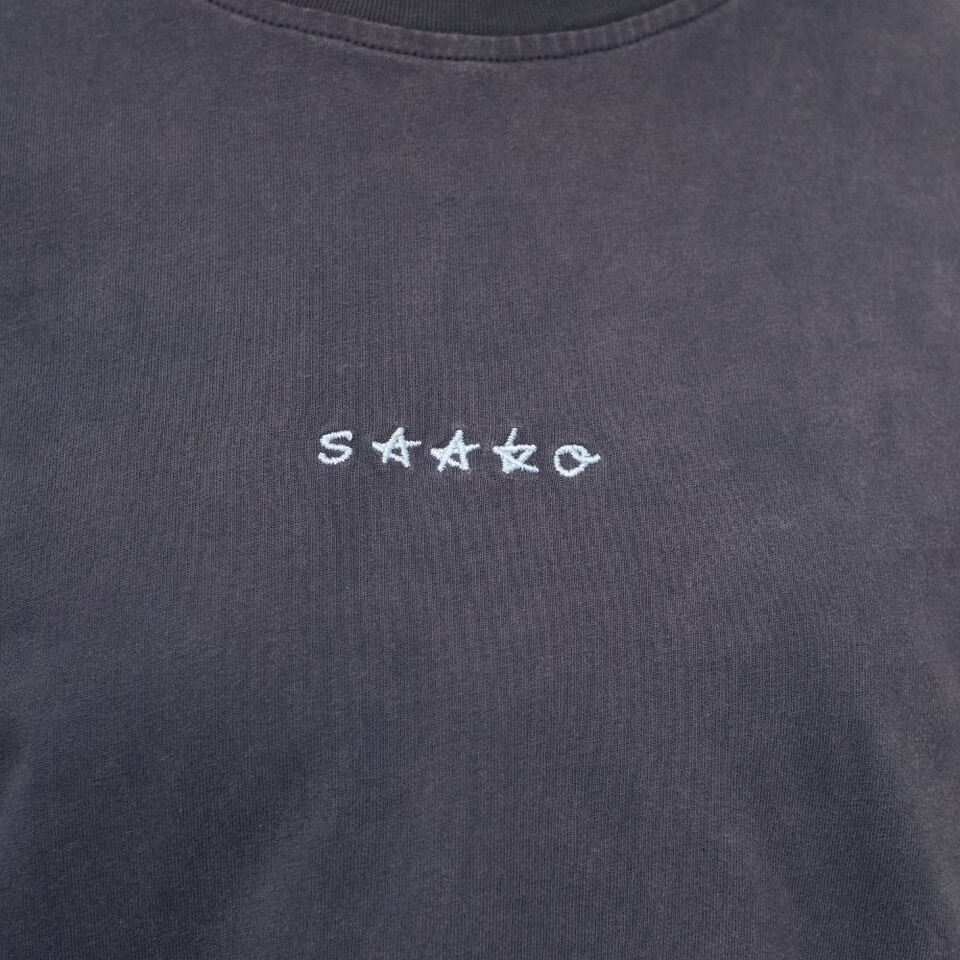 SAAKO 刺繡寬鬆水洗tee