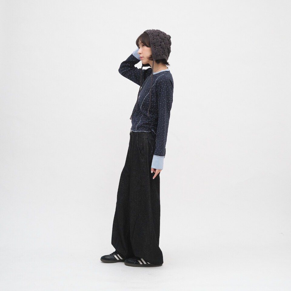 木耳邊抽繩長袖上衣
