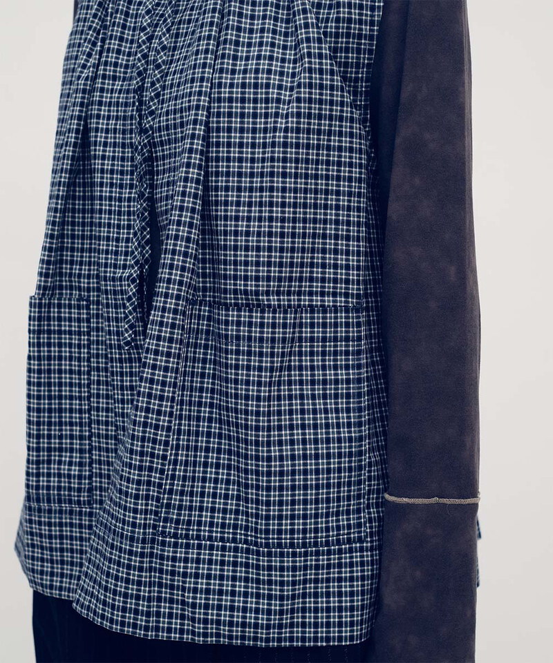 格紋綁帶抽繩背心