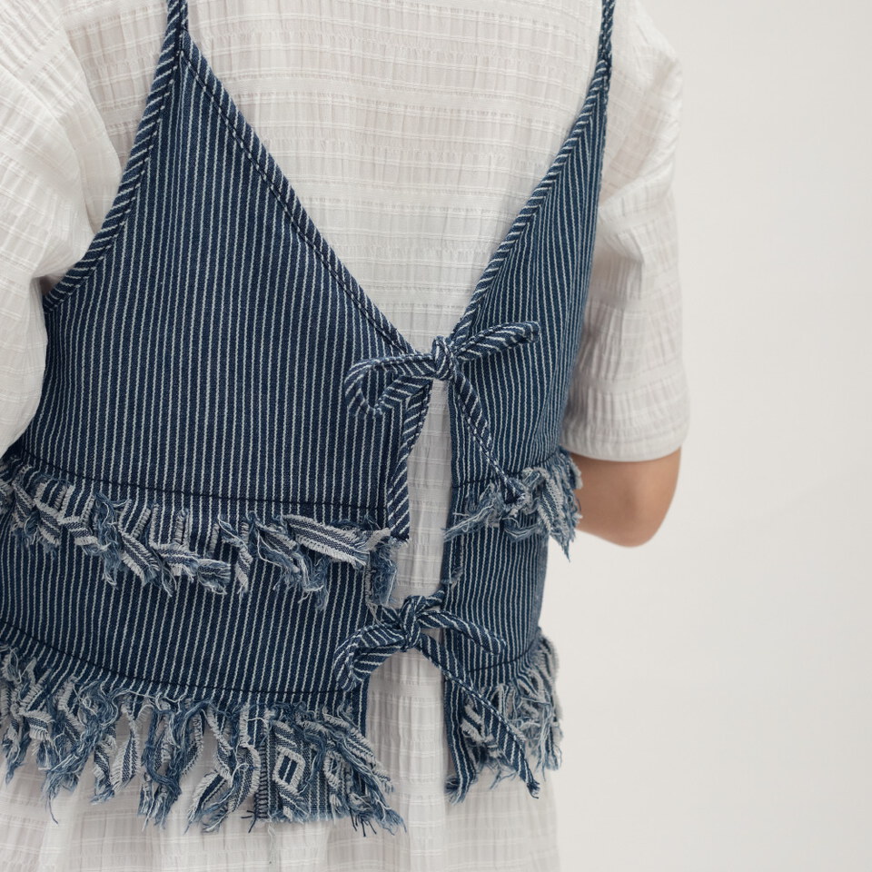 2WAY 流蘇丹寧背心