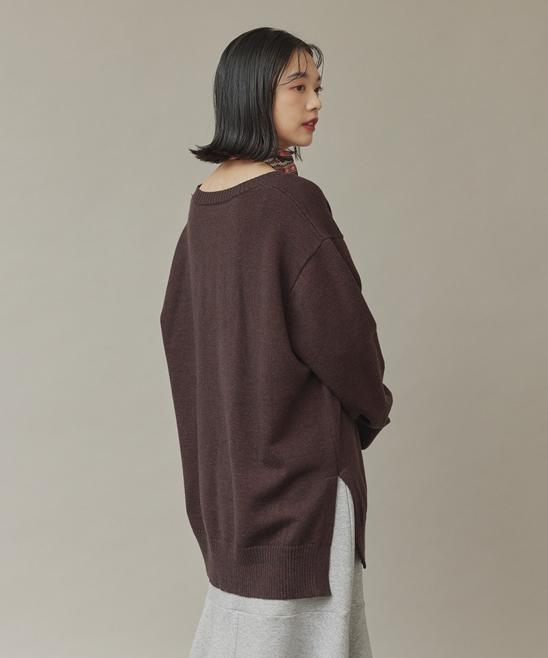 下襬開衩針織上衣