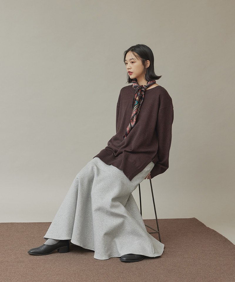下襬開衩針織上衣