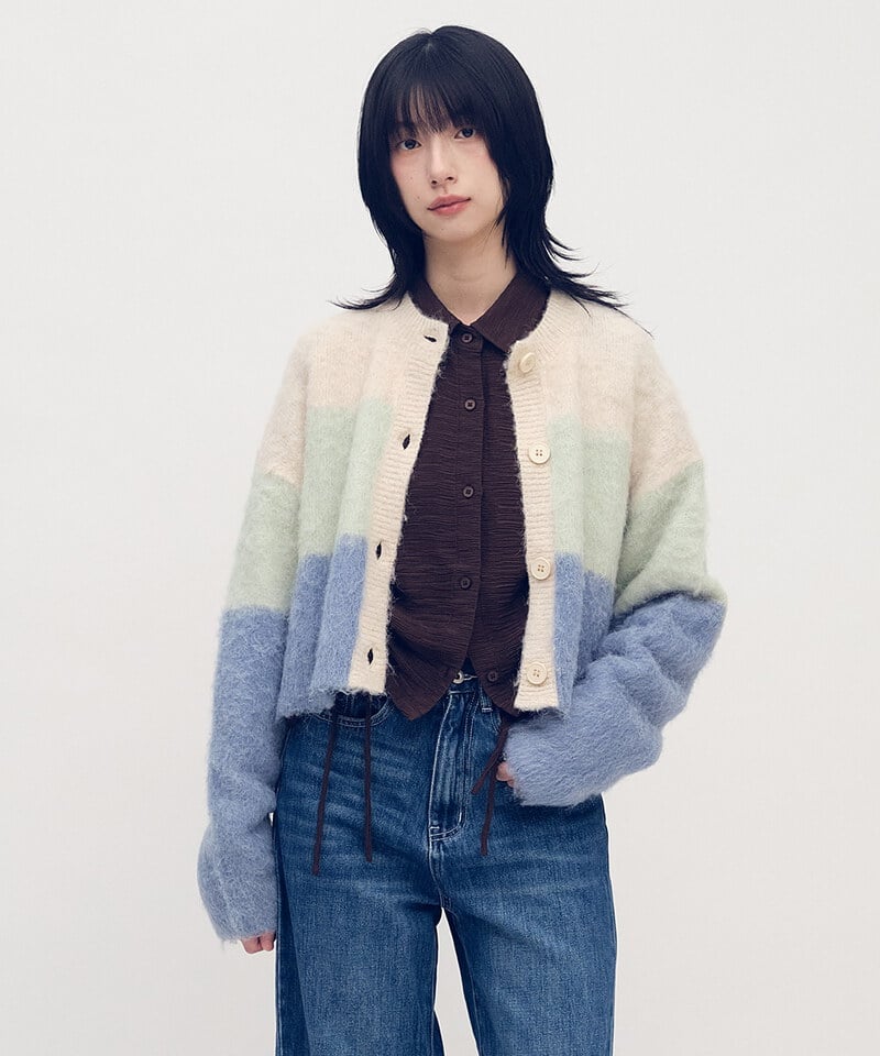 SAA0323-252 漸層短版針織外套